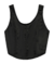 BLUSA TOP CROPPED SEM MANGA EM TECIDO ALFAIATARIA PRETO PATI NICKI GLOSS