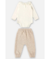 CONJUNTO BODY COTTON COM GOLA BABADO E CALCA MALHA JACQUARD OFF WHITE E BEGE na internet