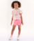 CONJUNTO BLUSA MALHA LINHO E SHORT MOLETOM ROSA UP BABY