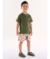 CONJUNTO CAMISETA MALHA E SHORT MICROFIBRA VERDE OLIVA UP BABY