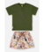 CONJUNTO CAMISETA MALHA E SHORT MICROFIBRA VERDE OLIVA UP BABY - comprar online