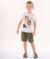CAMISETA MANGA CURTA EM MALHA FLAME BRANCO UP BABY
