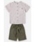 CONJUNTO CAMISA E BERMUDA EM TECIDO CINZA VAPOROSO UP BABY