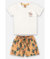 CONJUNTO CAMISETA MALHA COQUEIRO E SHORT MICROFIBRA NATURAL UP BABY na internet