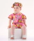 MACAQUINHO SAFARI COM FAIXA EM MALHA PINK UP BABY