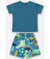 CONJUNTO CAMISETA MALHA E BERMUDA MOLETOM DINO AZUL SAXONIA UP BABY - comprar online