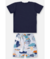 CONJUNTO CAMISETA MALHA E BERMUDA EM MOLETOM AZUL ESCURO UP BABY na internet