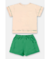 CONJUNTO BLUSA BEGE MALHA DOGS E SHORT MOLETOM VERDE UP BABY na internet