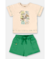 CONJUNTO BLUSA BEGE MALHA DOGS E SHORT MOLETOM VERDE UP BABY - comprar online