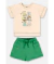 CONJUNTO BLUSA BEGE MALHA DOGS E SHORT MOLETOM VERDE UP BABY - comprar online
