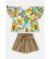 CONJUNTO BLUSA MALHA SELVA E SHORT TECIDO LINHO UP BABY na internet