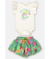 CONJUNTO BODY SUEDINE FLOR/BORBOLETA E SHORT EM MALHA NATURAL UP BABY