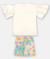 CONJUNTO BLUSA EM MALHA FLOR PAETE E BERMUDA COTTON NATURAL UP BABY na internet