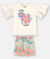CONJUNTO BLUSA EM MALHA FLOR PAETE E BERMUDA COTTON NATURAL UP BABY - comprar online