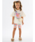 CONJUNTO BLUSA EM MALHA FLOR PAETE E BERMUDA COTTON NATURAL UP BABY