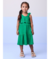 VESTIDO BABADO COM STRASS VERDE PURO MOMI