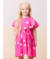 VESTIDO BORDADO FLORES ROSA NEON FORTE MOMI na internet