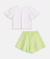Imagem do CONJUNTO BLUSA STITCH PEROLA E SHORTS VERDE MOMI