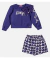 CONJ AZUL BLUSA BONJOUR E SHORTS/ SAIA CORAÇÃO MOMI -  Lelidi Baby Kids | Moda Infantil Confortável e Estilosa