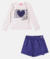 CONJ BLUSA ML CORAÇÃO E SHORTS SAIA MOMI -  Lelidi Baby Kids | Moda Infantil Confortável e Estilosa