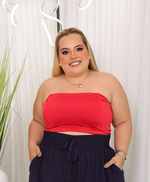 CROPPED ISA VERMELHO - TAM ÚNICO 44 AO 54 - comprar online