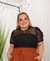 BLUSA TULE MANGA CURTA PRETO - TAM ÚNICO 44 AO 54 - comprar online