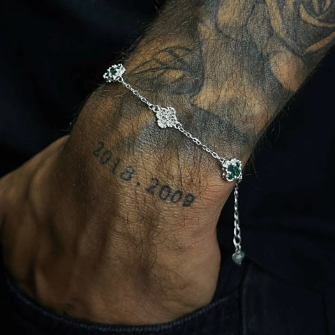 Pulseira Trevo - 18 cm - Prata 925 - comprar online