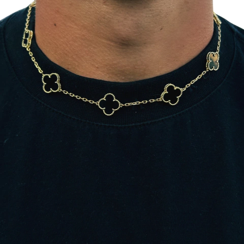 Corrente Trevo - 45 cm - Banhado á Ouro 18k - comprar online