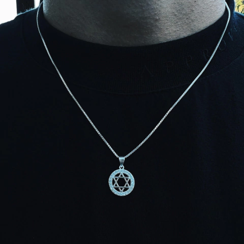 Corrente Estrela de Davi 0.1 - Prata 925 - comprar online