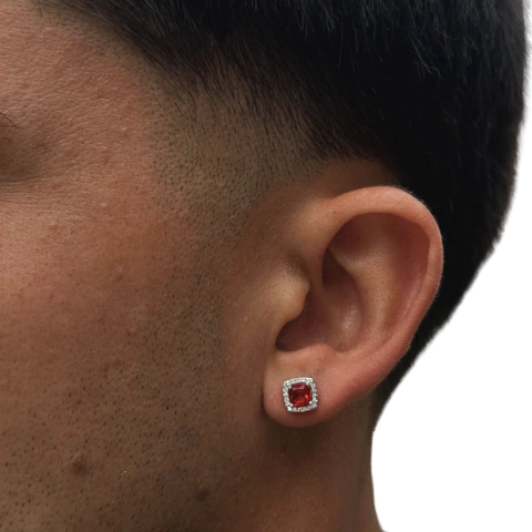 Ponto de luz vermelho - Prata 925