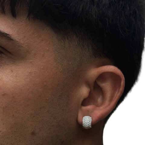 Argola Cravejada - Prata 925