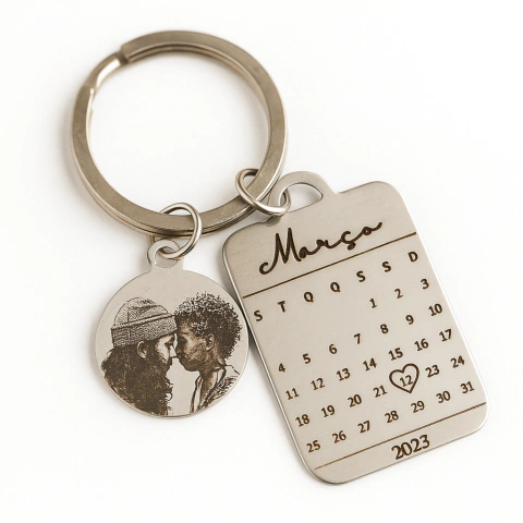 Chaveiro calendário personalizado - comprar online