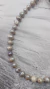 Collar Simple Acero y Perlas de Rio 8mm gris - NEM Accesorios