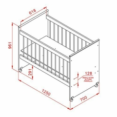 Cuna Melamina Mosconi 60x120 Funcional+ Colchon suavestar granja - tienda online