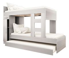 Cama Cucheta Triple Melamina con Baulera Orlandi 1 plaza + carro cama en internet