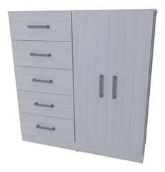 Comoda Cajonera Chifonier 5 Cajones 2 Ptas Guia Metalica 120 Cm - comprar online