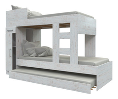 Cama Cucheta Triple Melamina con Baulera Orlandi 1 plaza + carro cama - comprar online