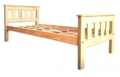 Cama Madera Pino Reforzada Mod Griega 1 plaza 80x190 - comprar online