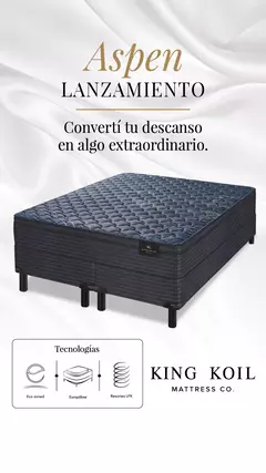 Imagen de Colchón king koil Aspen Resorte lfk Euro Pillow 2 plazas 140x190
