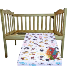 Cuna Madera Pino Colecho (2 posiciones) + Colchon Cuna Suavestar Granja Zenon 60 X 120