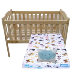 Cuna Madera Pino + Colchon Cuna Suavestar Granja Zenon 50 X 100 X 10