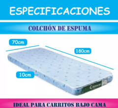 Colchon Carro Cama Cannon Tela Sabana 70x180x10 en internet