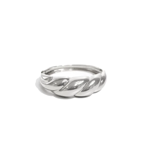 Bracelete trançado ródio branco