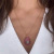 Colar ouro com pingente pedra quartzo rosa na internet