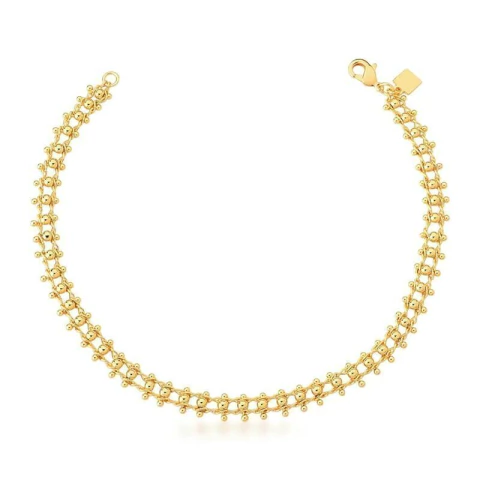 Tornozeleira com bolinhas triplas ouro - comprar online