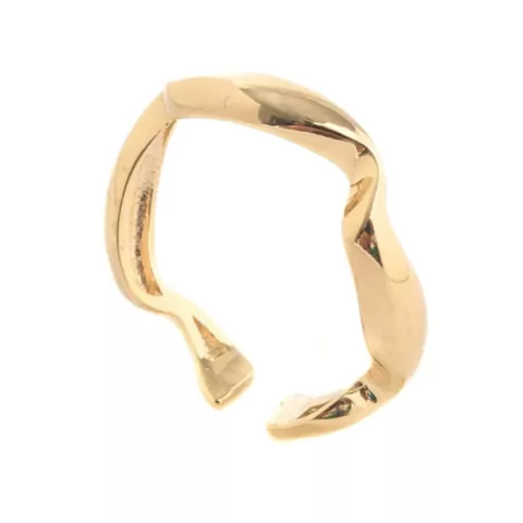 Anel ondas regulável ouro