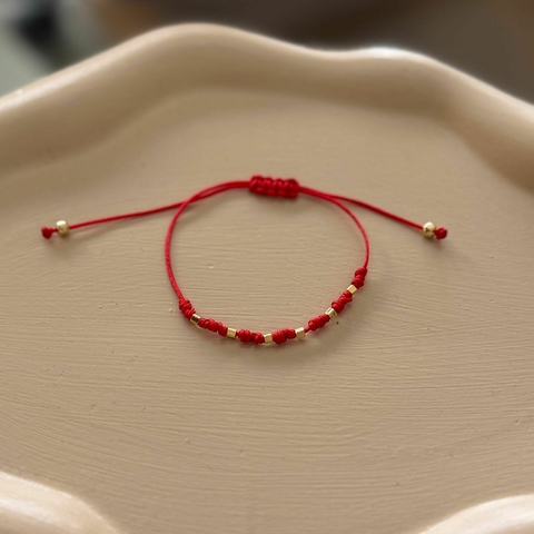 Pulseira 7 nós canutilhos ouro