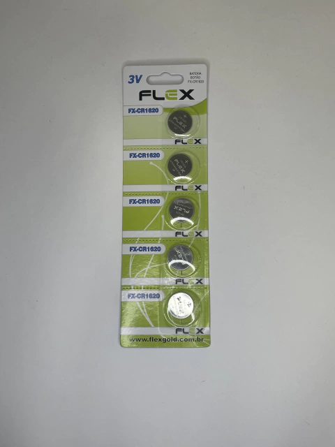 Cartela com 5 pilhas tipo botão 3V FX-CR1620