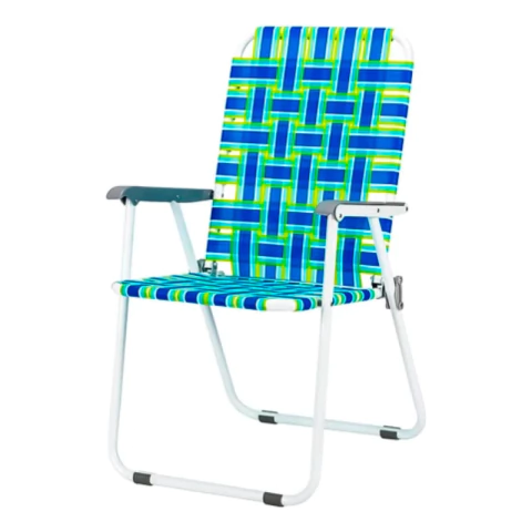 Silla Reposera Alta Plegable Metalica Playa Jardín