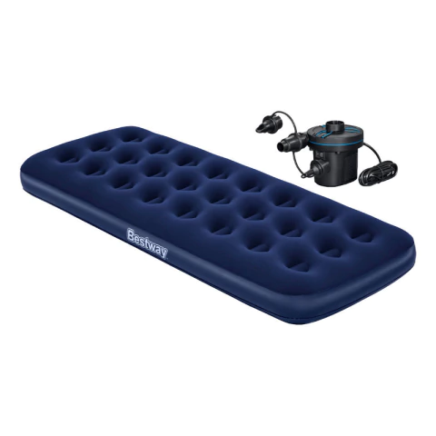 Colchón Inflable Bestway 1 Plaza + Inflador Electrico
